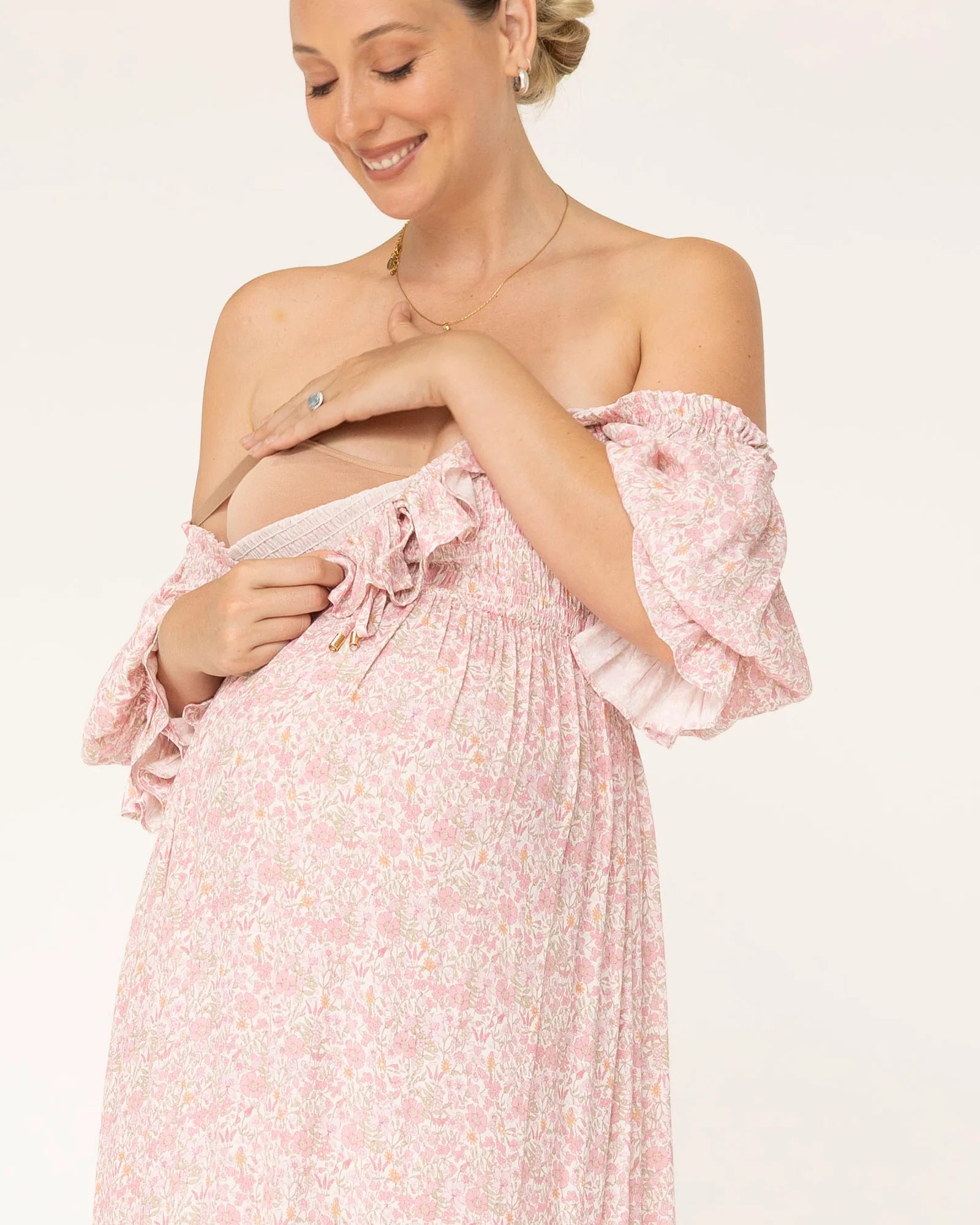 Amie Smocked Floral Dress - Yo Mama Maternity
