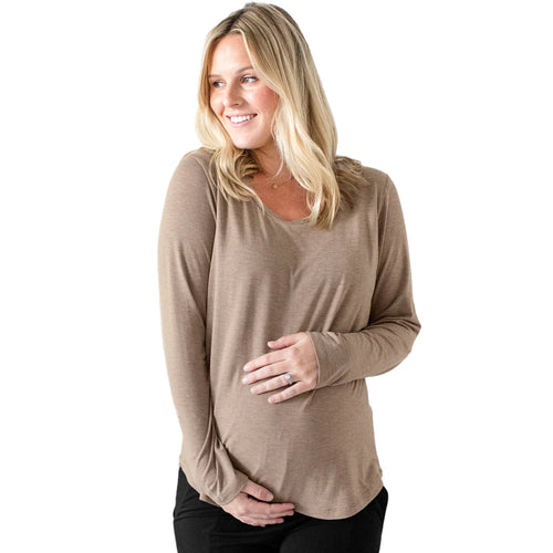 Lolmot Maternity Women Stripe Long Sleeves Solid Nursing Sweatershirt Tops  Blouse 