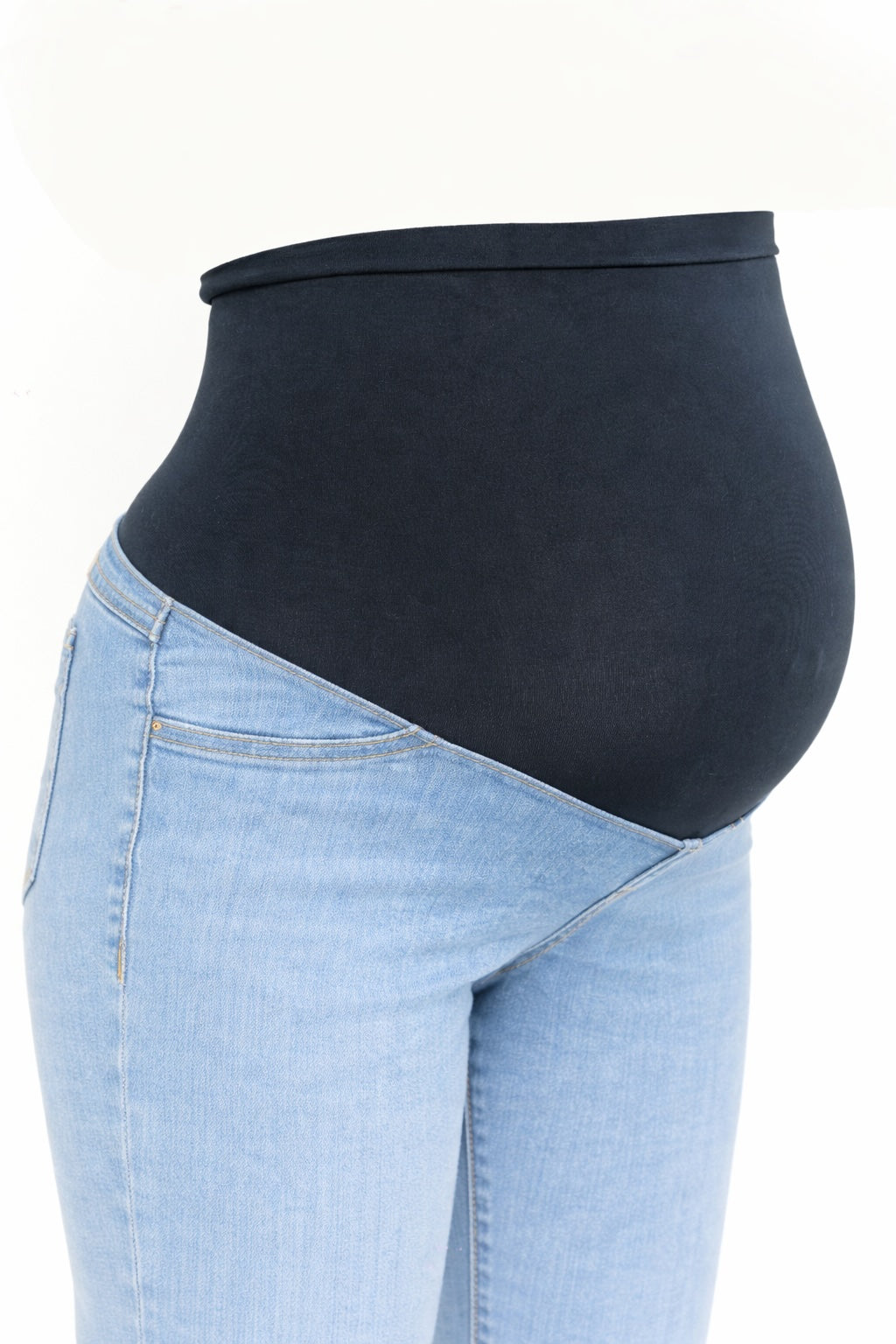 Mid Rise Straight Denim w/ Cuff - Yo Mama Maternity
