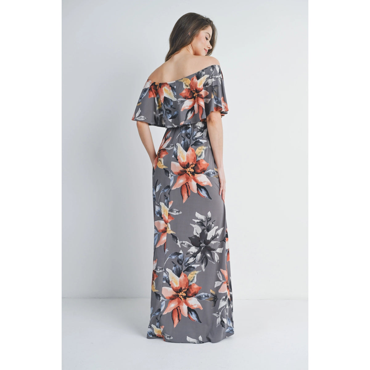 Floral Off The Shoulder Maxi - Yo Mama Maternity