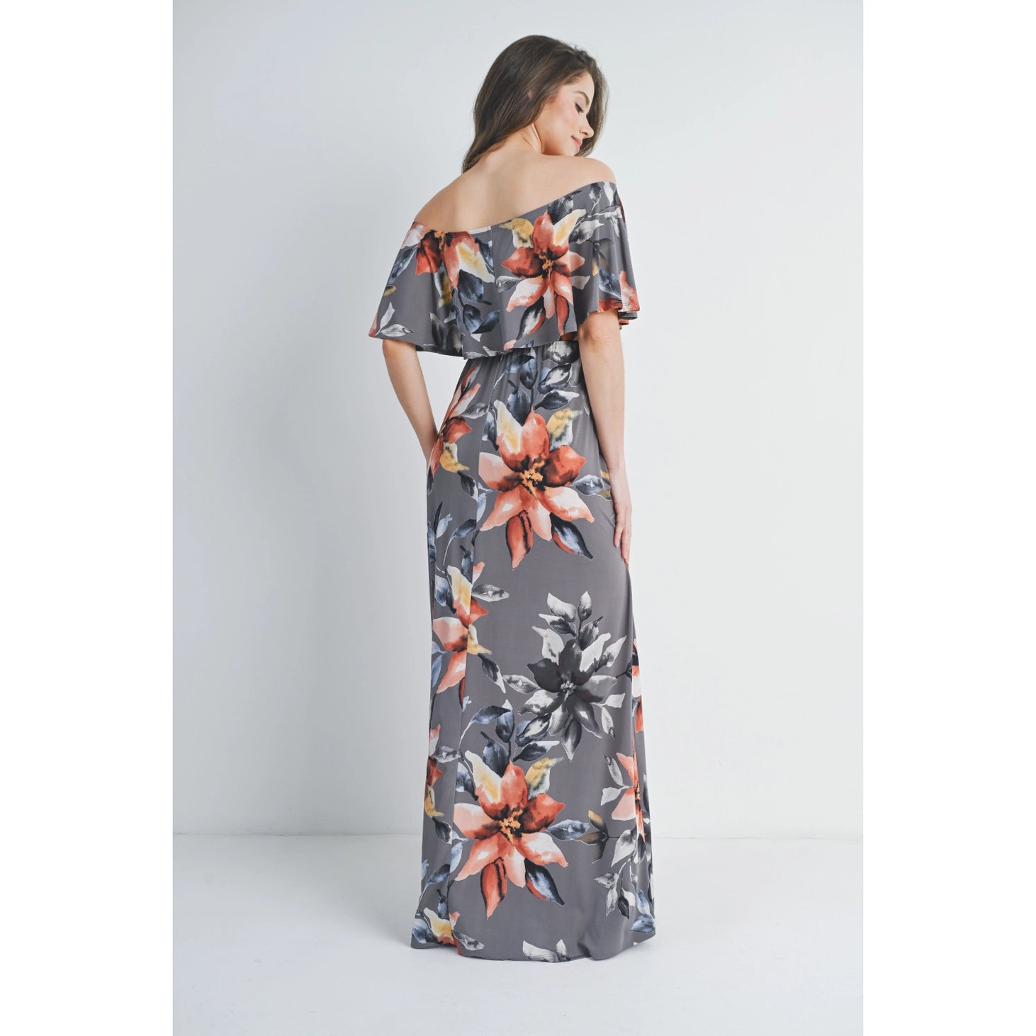 Floral Off The Shoulder Maxi - Yo Mama Maternity
