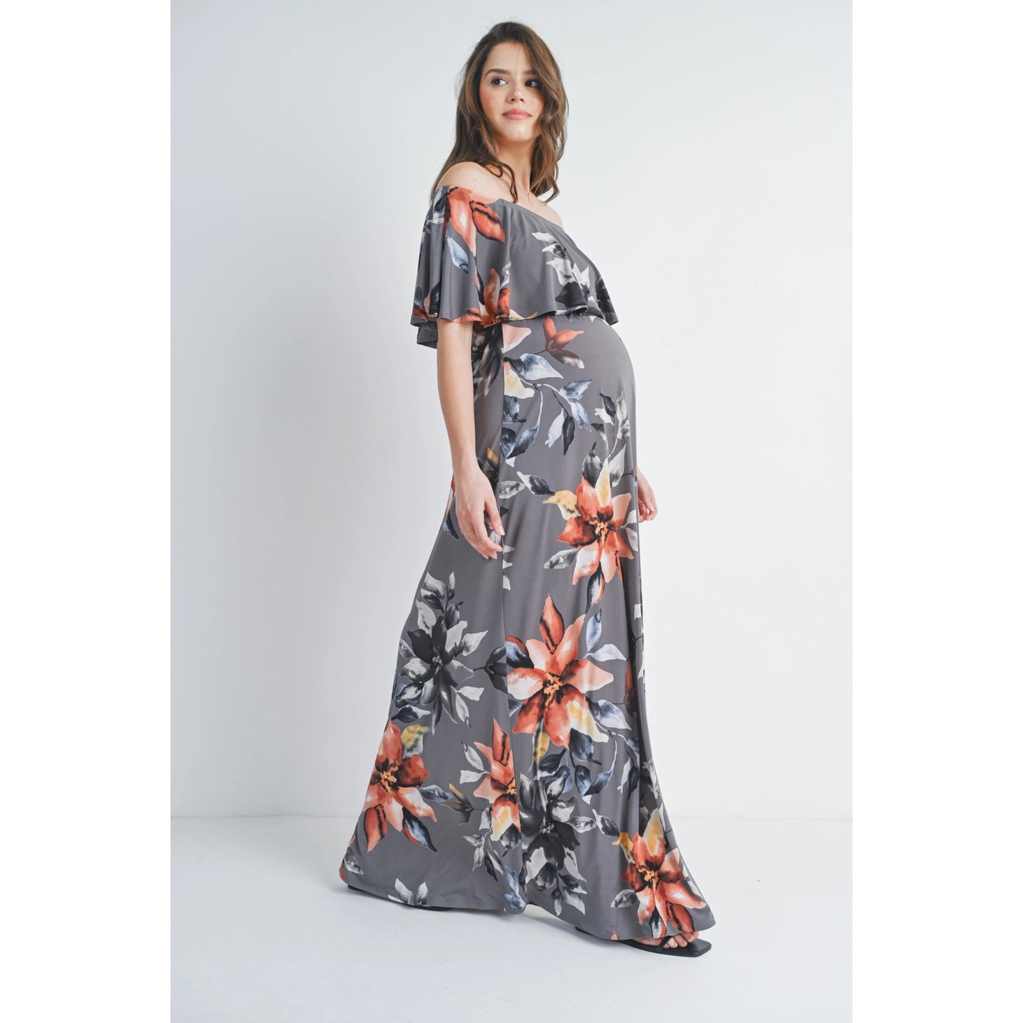 Floral Off The Shoulder Maxi - Yo Mama Maternity