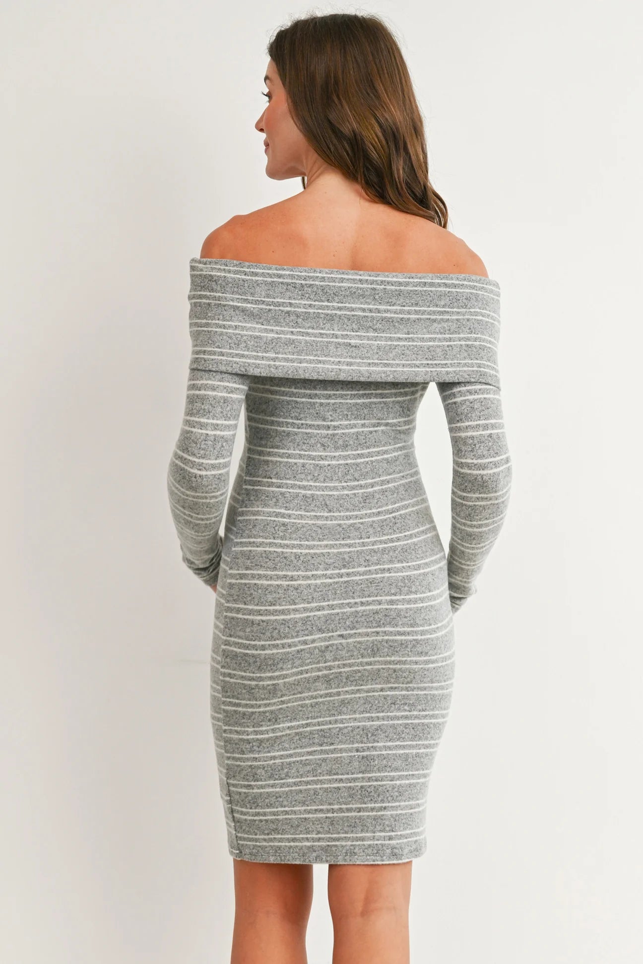 Liv Cozy Striped Off The Shoulder
