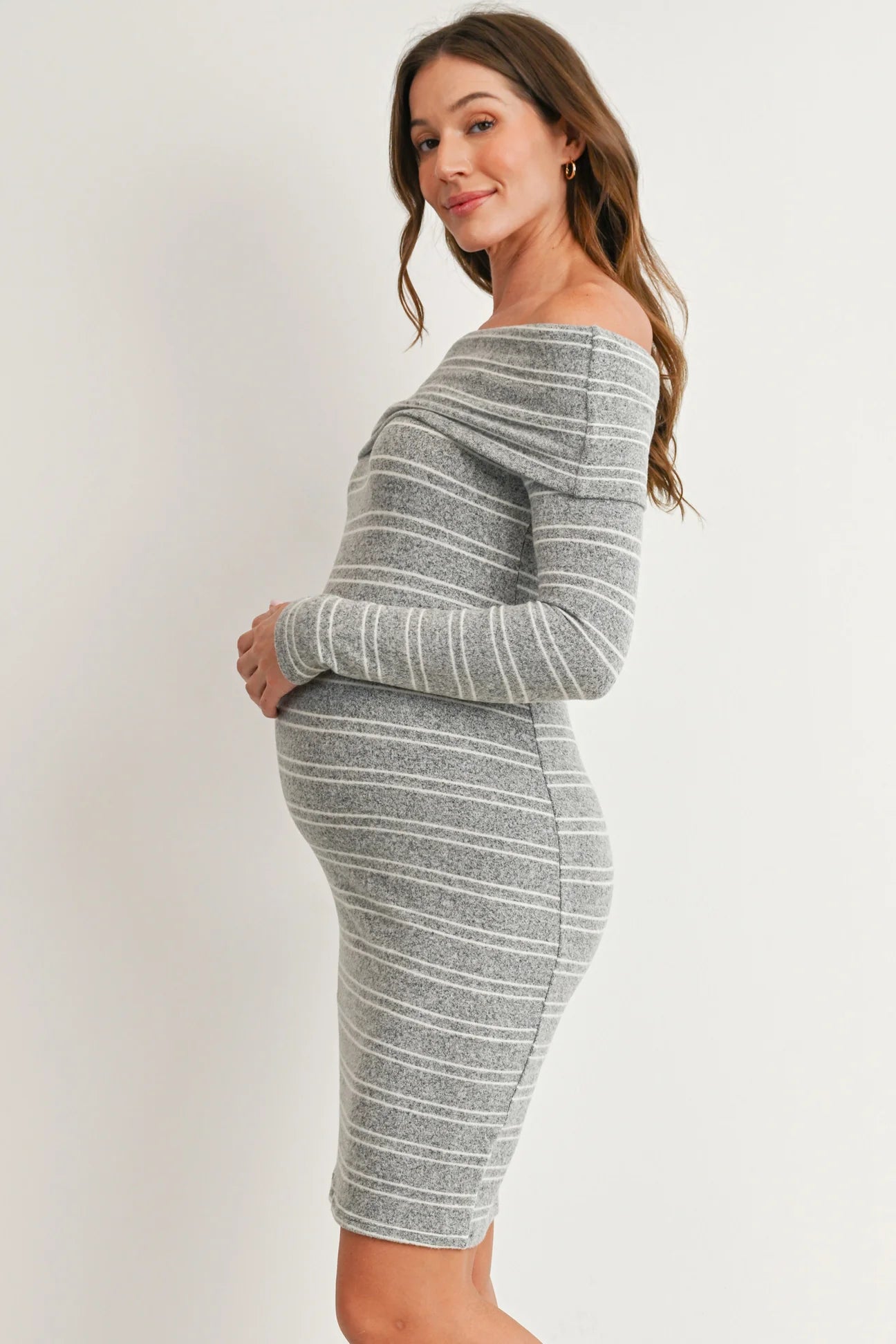 Liv Cozy Striped Off The Shoulder
