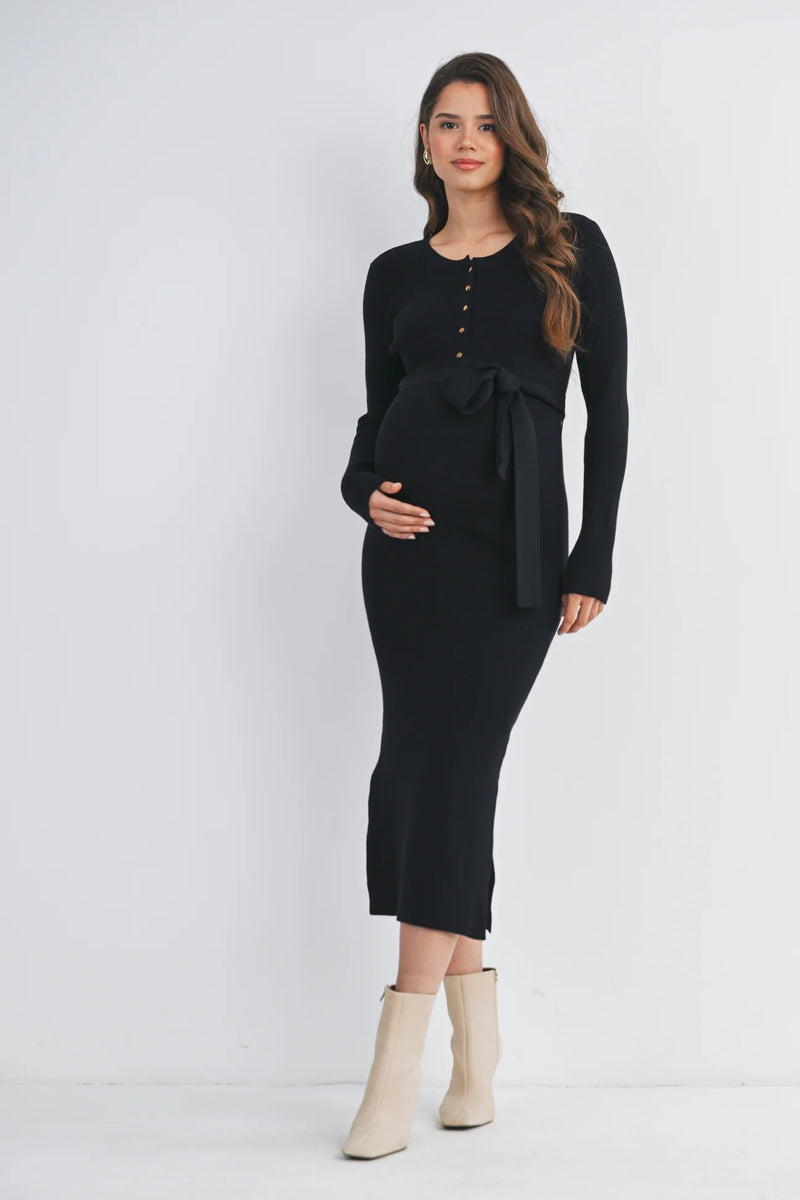 Laurel Knit Henley Dress - Yo Mama Maternity
