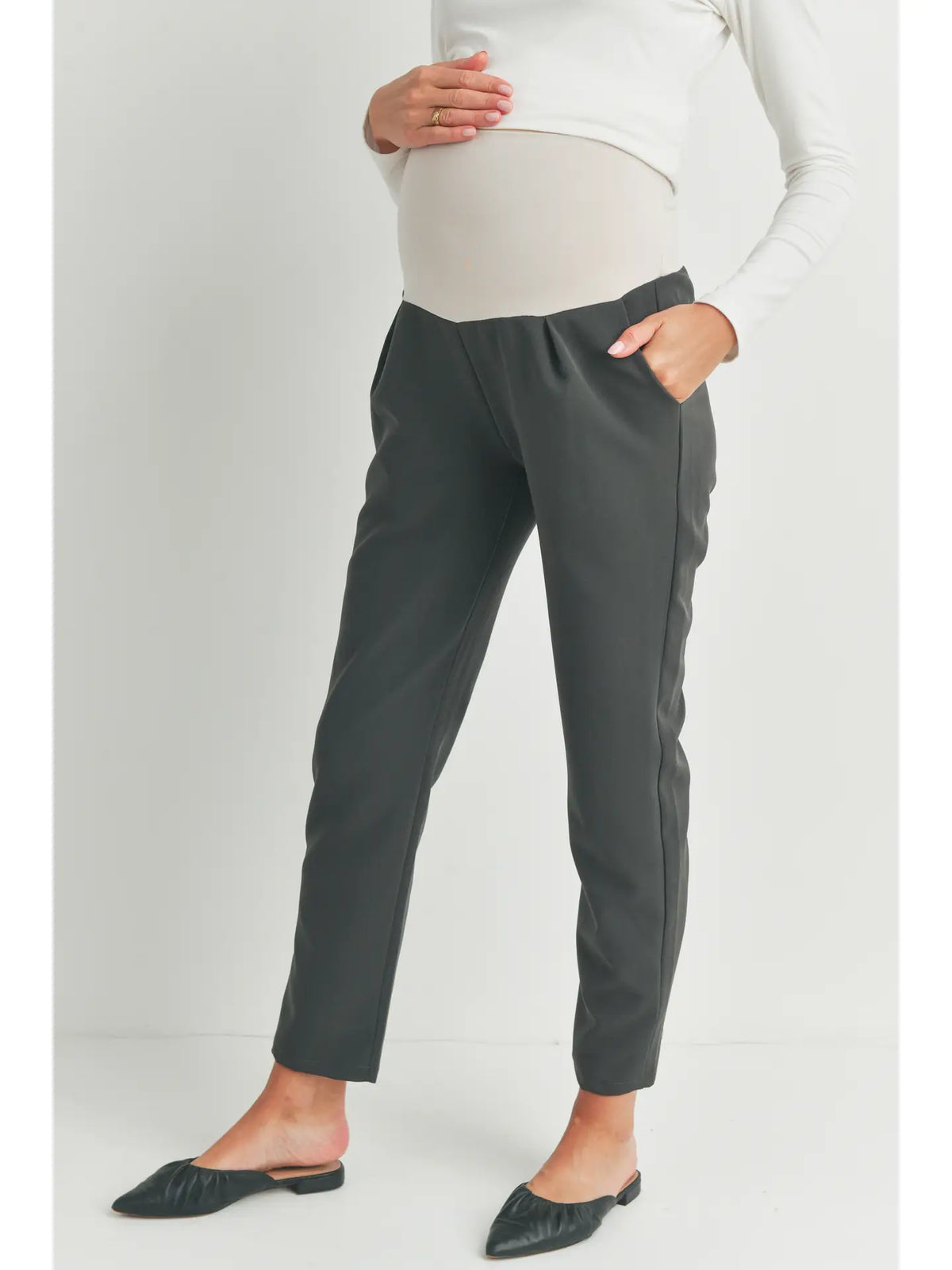 Charlie Tapered Pleated Pant - Yo Mama Maternity