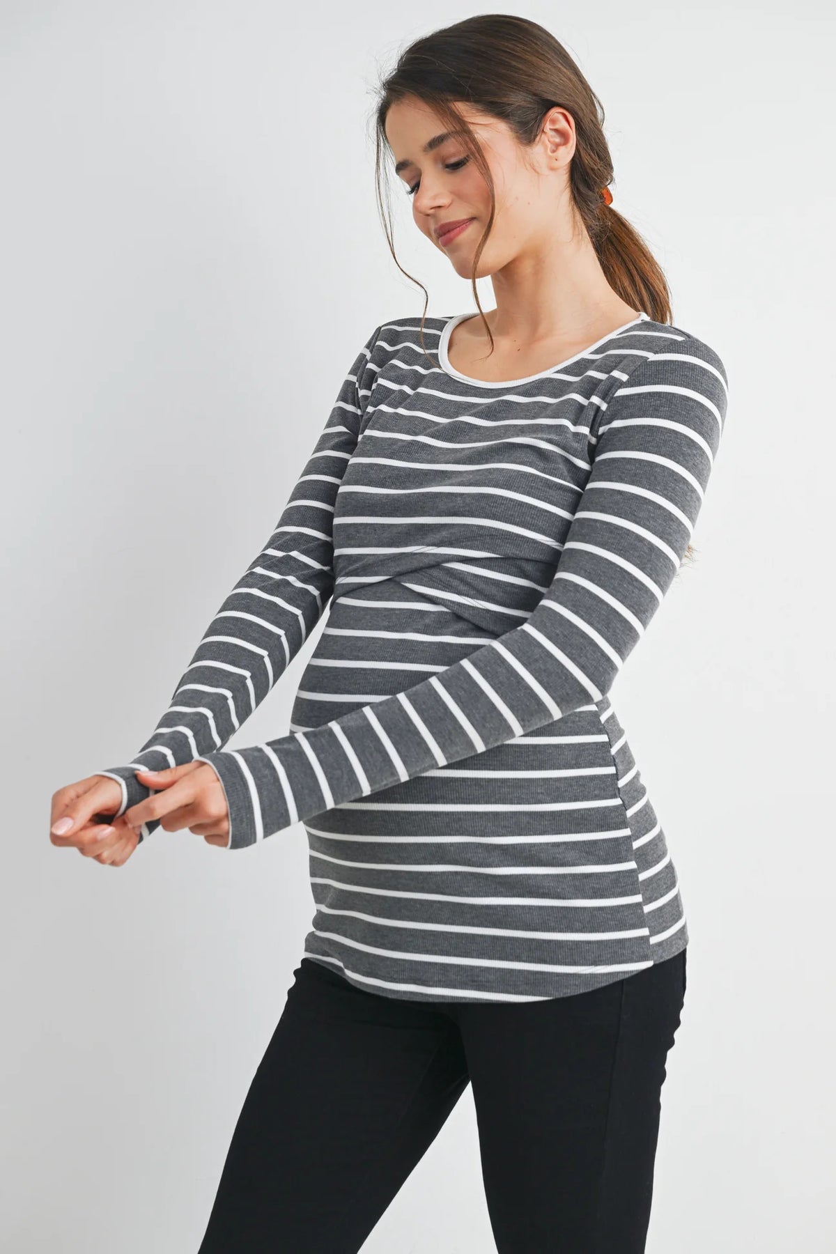 Becca Striped Double Layer Tee - Yo Mama Maternity