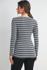 Becca Striped Double Layer Tee - Yo Mama Maternity