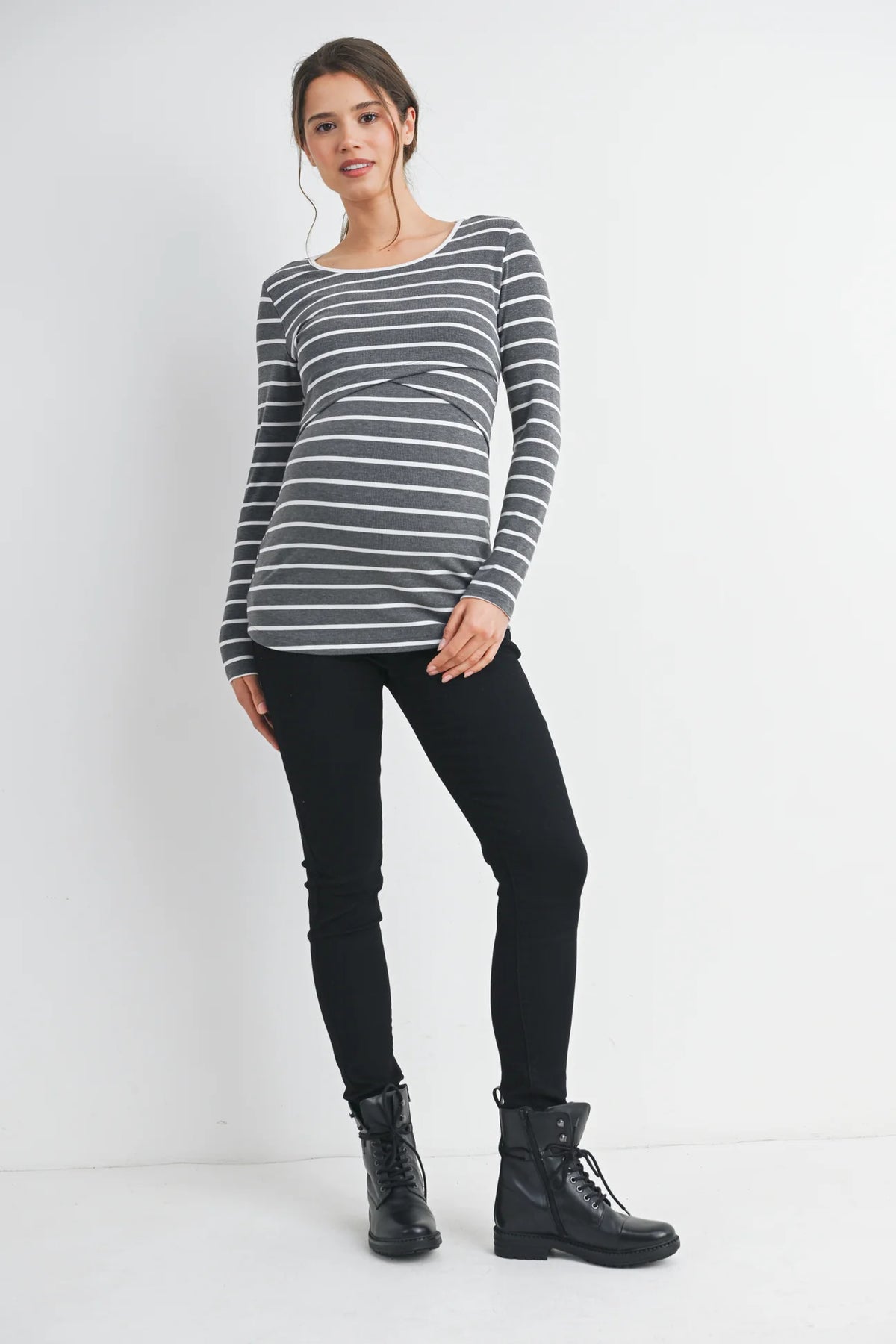 Becca Striped Double Layer Tee - Yo Mama Maternity