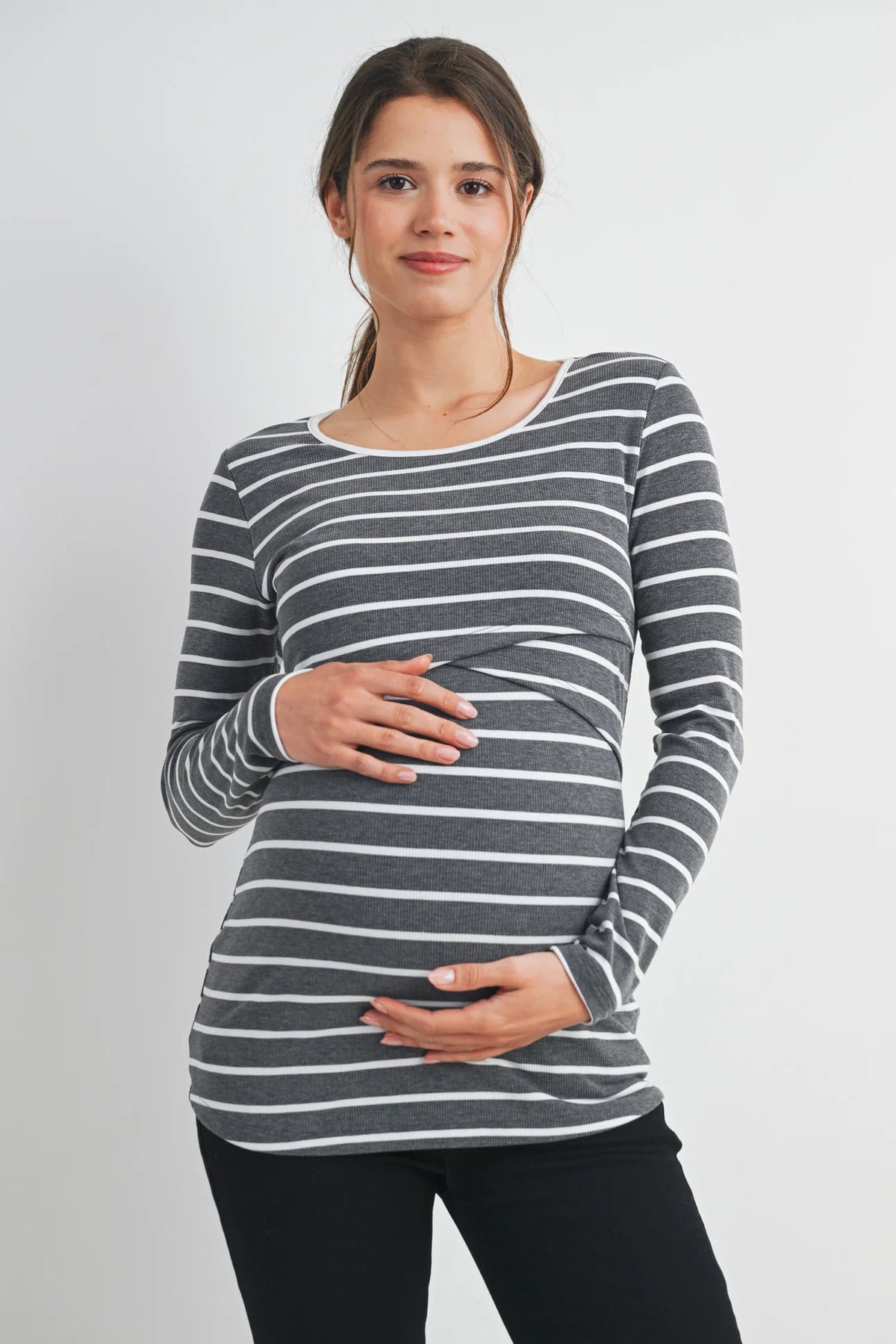 Becca Striped Double Layer Tee - Yo Mama Maternity