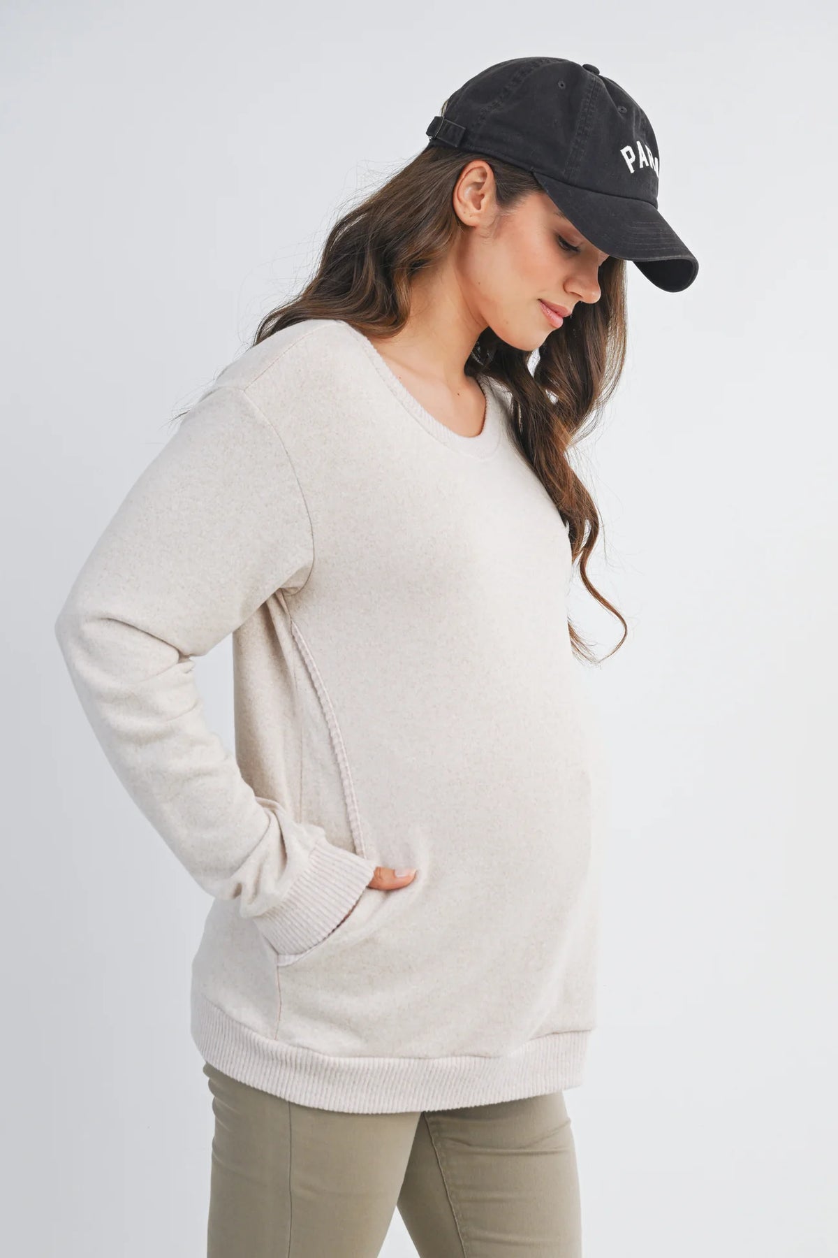 Amelia Banded Sweatshirt - Yo Mama Maternity