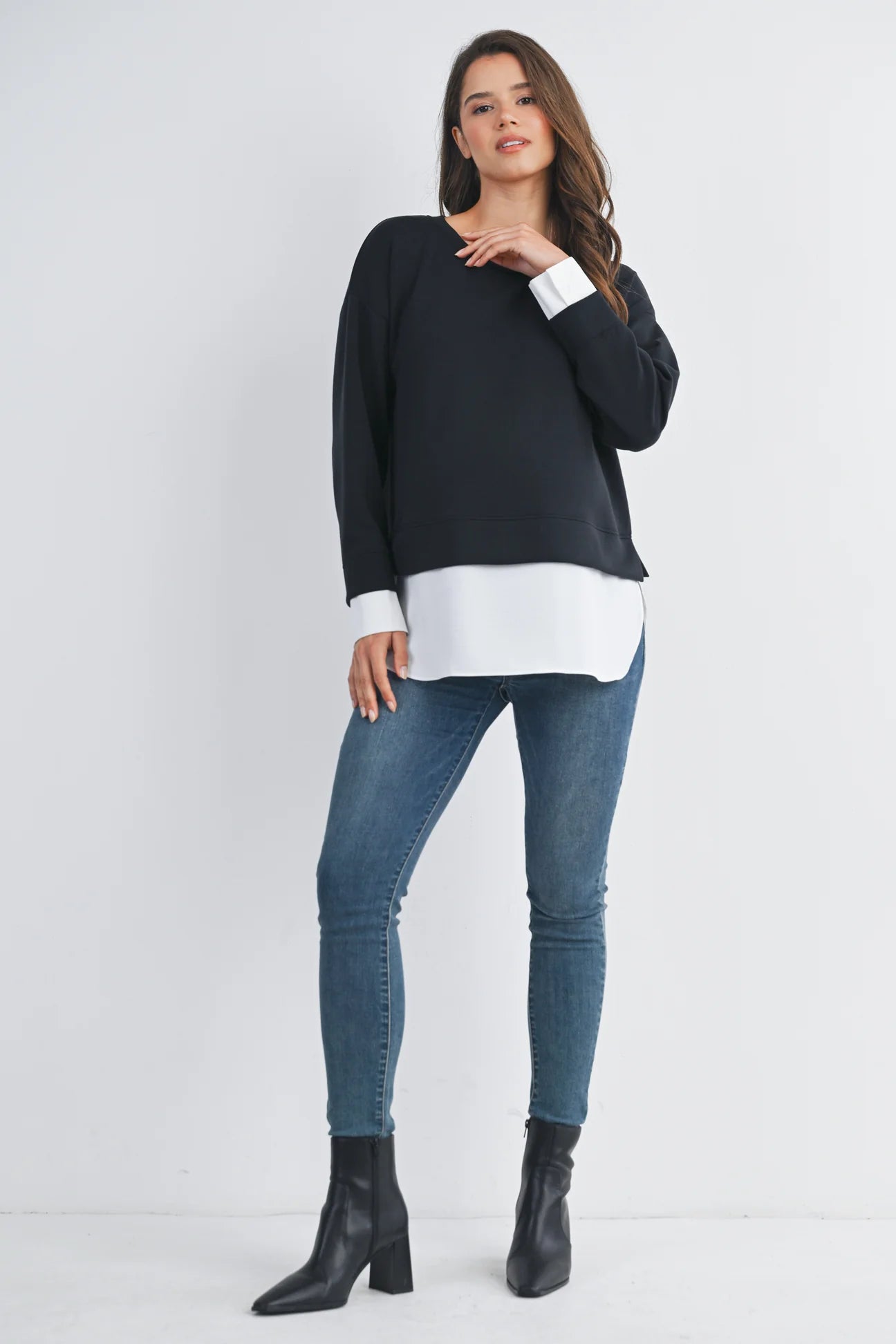 Debra Tailor Layered Sweatshirt - Yo Mama Maternity