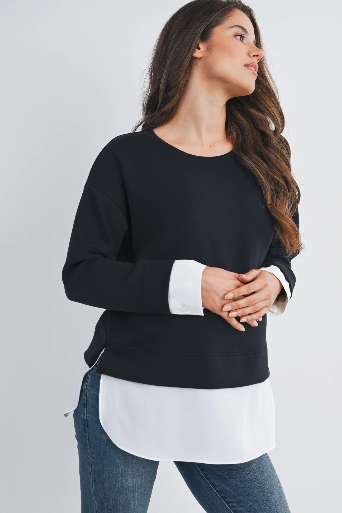 Debra Tailor Layered Sweatshirt - Yo Mama Maternity