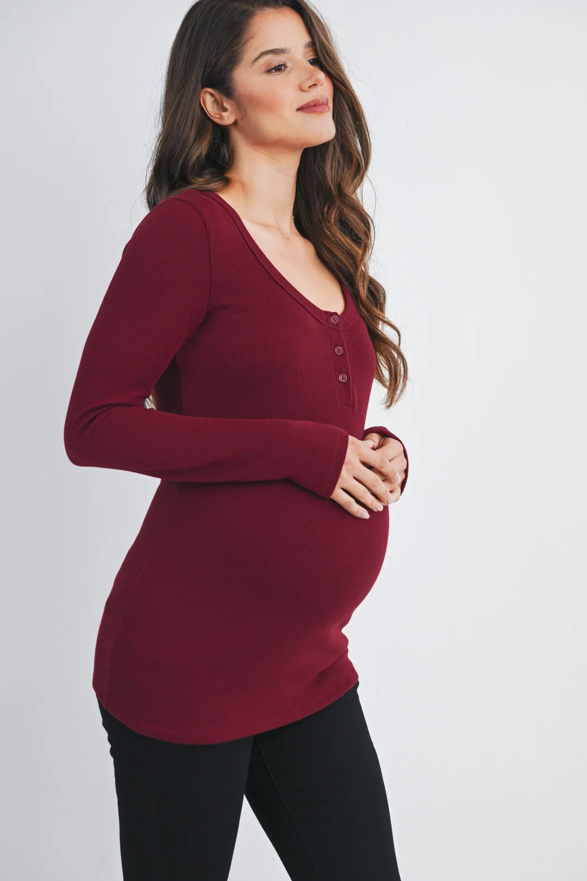 Tara Ribbed Button Henley