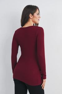 Tara Ribbed Button Henley