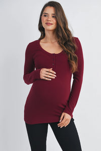 Tara Ribbed Button Henley