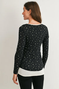 Ditsy LS Layered Tee