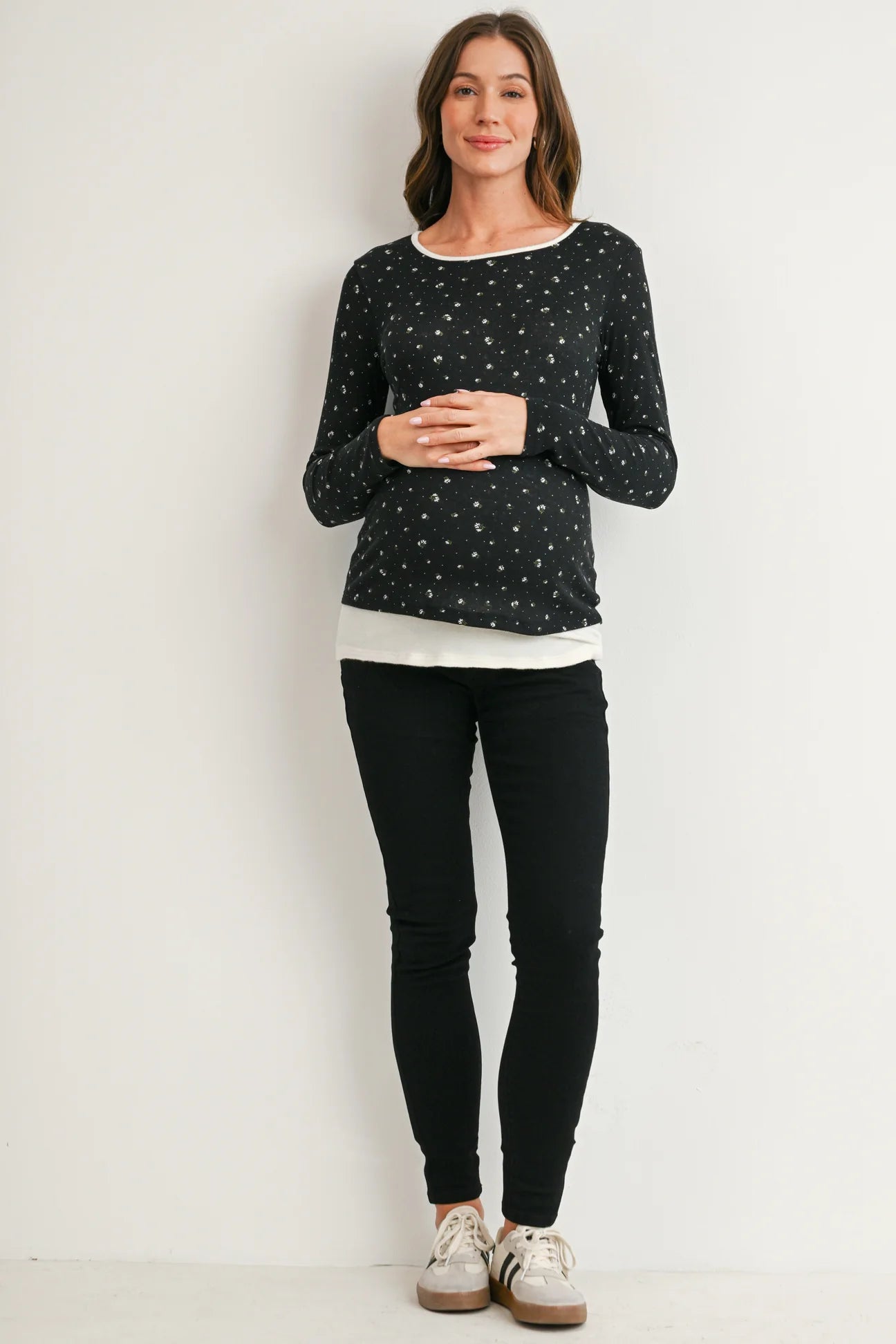 Ditsy LS Layered Tee