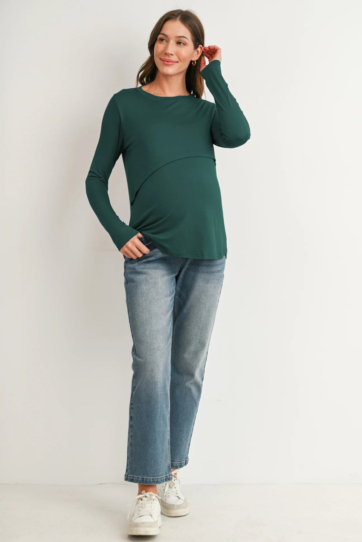 Trina Asymmetric Nursing Tee - Yo Mama Maternity