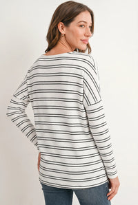 Boat Neck Dropped Shoulder Top
