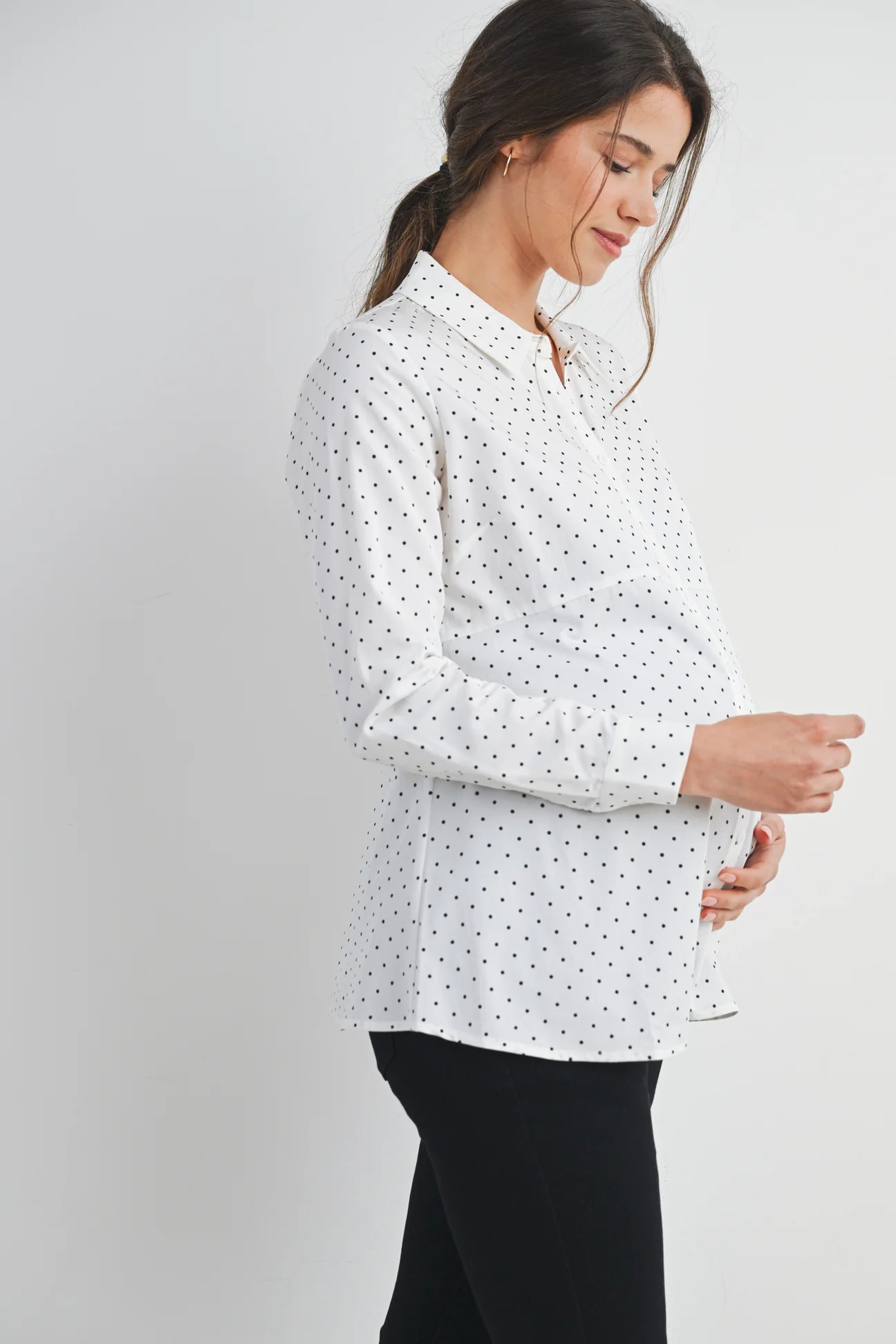 Missy Dot Button Down - Yo Mama Maternity