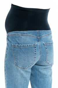 Relaxed Straight Leg Jean w/ Bellyband - Yo Mama Maternity