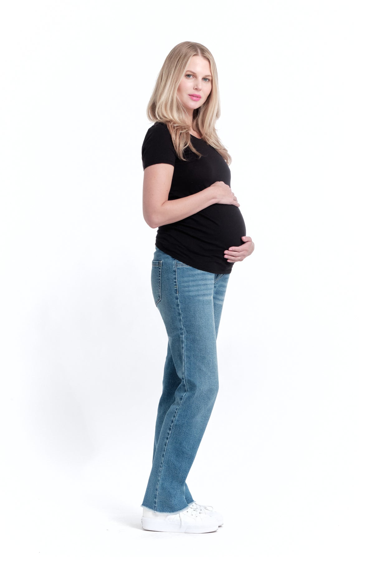 Relaxed Straight Leg Jean w/ Bellyband - Yo Mama Maternity