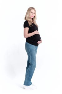Relaxed Straight Leg Jean w/ Bellyband - Yo Mama Maternity
