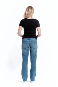 Relaxed Straight Leg Jean w/ Bellyband - Yo Mama Maternity