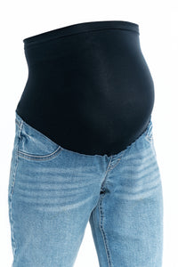 Relaxed Straight Leg Jean w/ Bellyband - Yo Mama Maternity