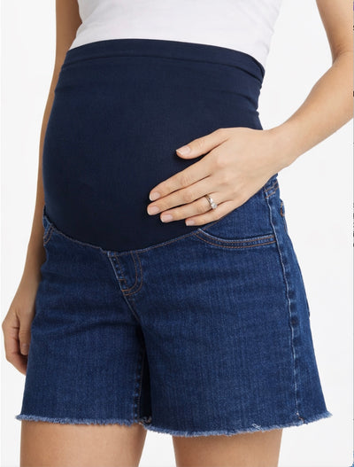 Raw Hem Dad Short W/ Bellyband - Yo Mama Maternity