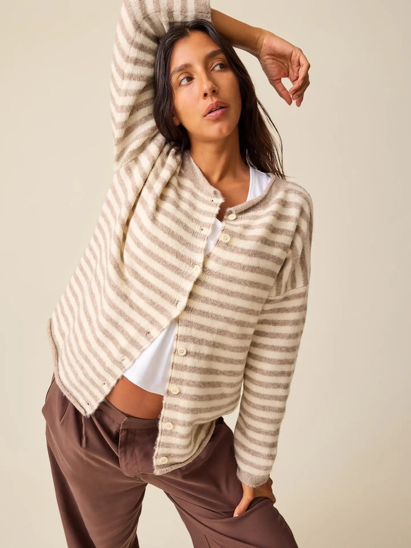 Ultra Soft Striped Cardigan - Yo Mama Maternity