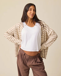 Ultra Soft Striped Cardigan - Yo Mama Maternity