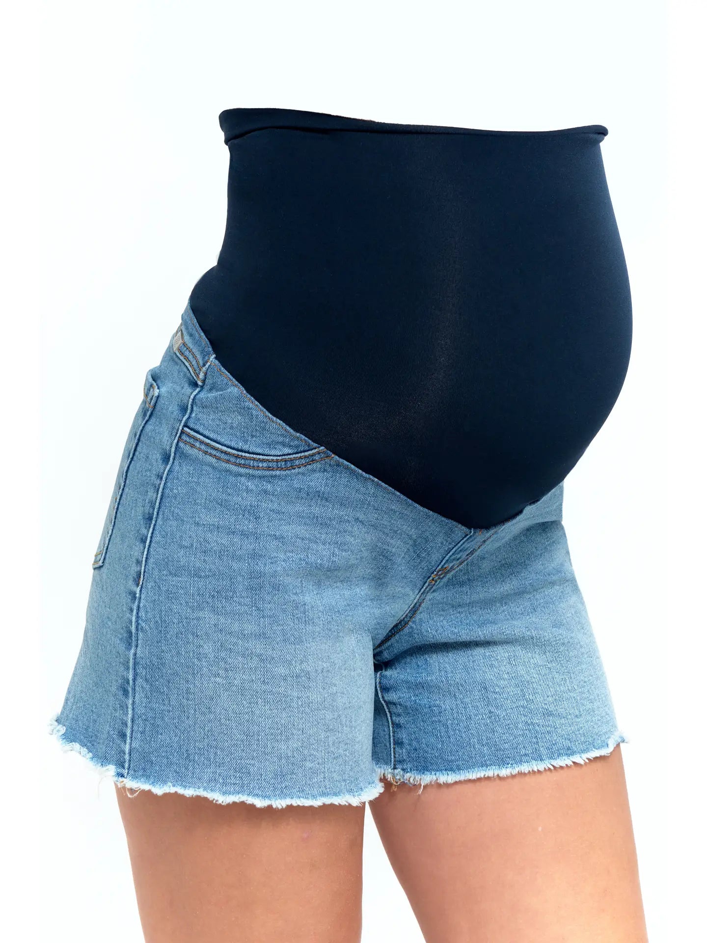 Raw Hem Dad Short W/ Bellyband - Yo Mama Maternity