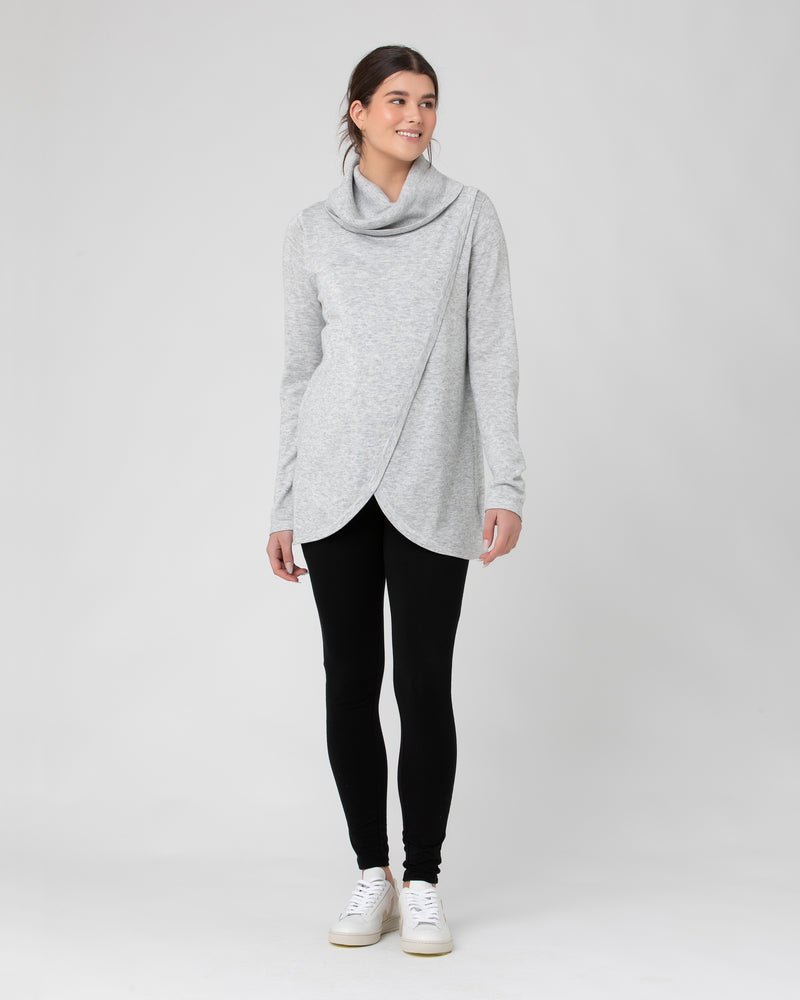 Cowl Neck Crossover Knit