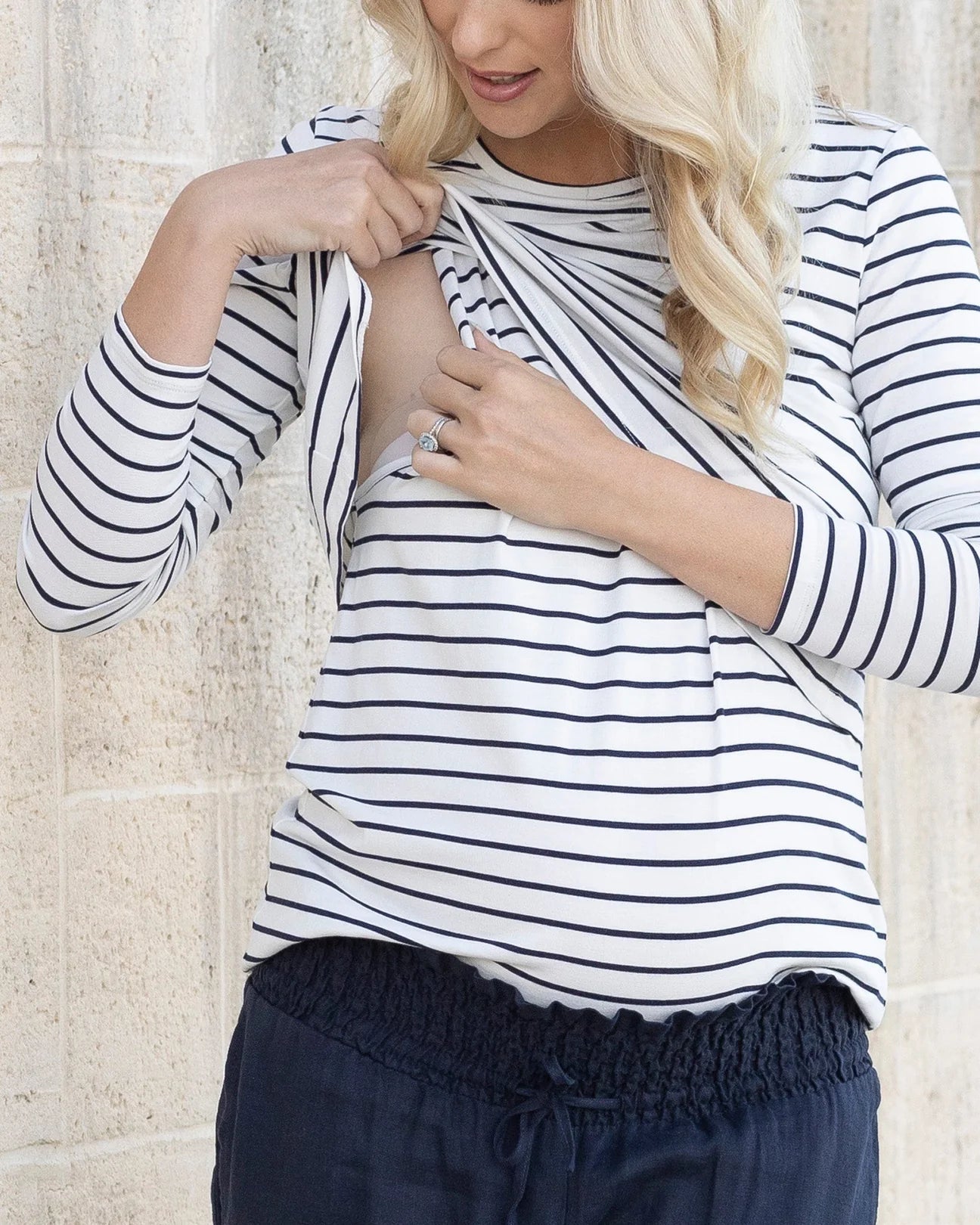 Leonie Stripe Tee - Yo Mama Maternity
