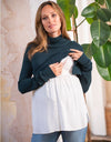 Cotton Sweater W/ Under Shirt Layer