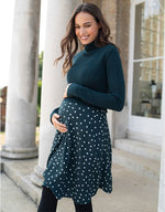 Knit Top Dress W/ Dot Skirt