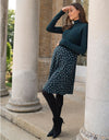 Knit Top Dress W/ Dot Skirt