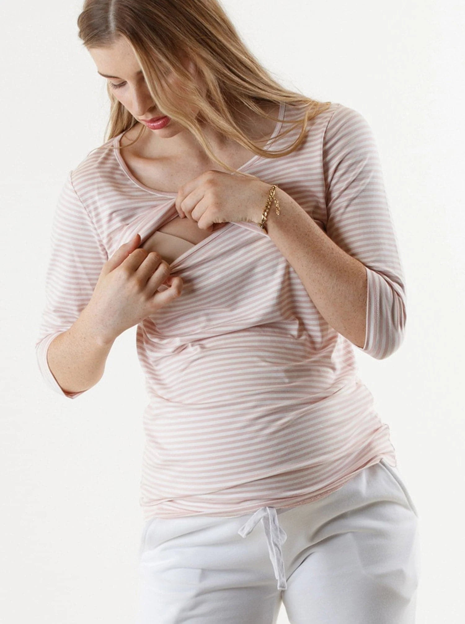 Mara Stripe Nursing Tee - Yo Mama Maternity