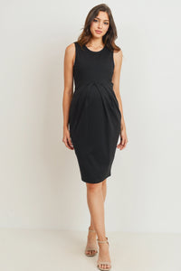 Sleeveless Front Pleat Dress - Yo Mama Maternity