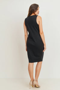 Sleeveless Front Pleat Dress - Yo Mama Maternity