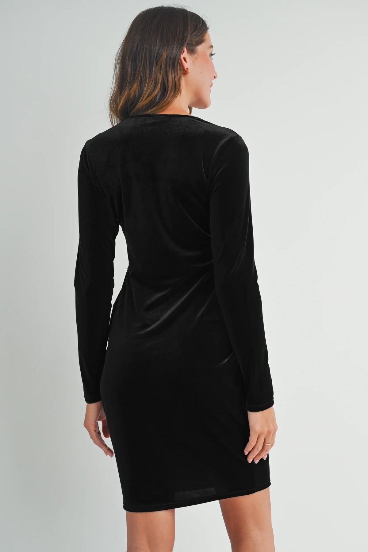 Stevy VNeck Front Pleat Dress - Yo Mama Maternity