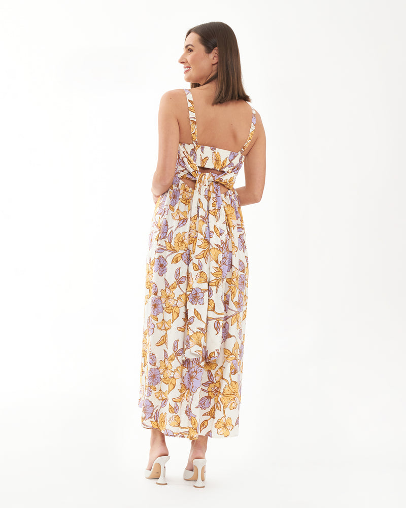 Maya Tie Back Linen Dress