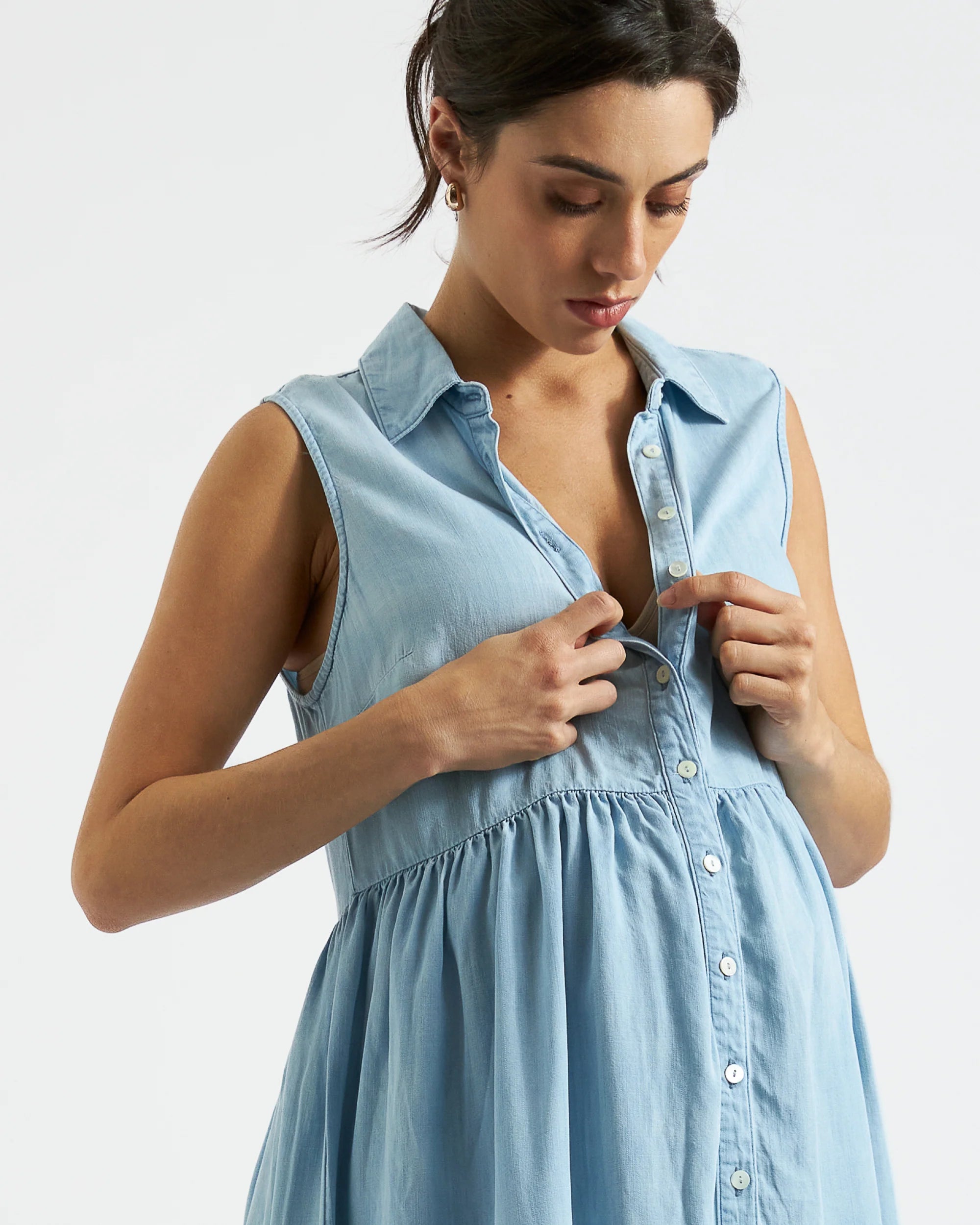 Bec Chambray Dress - Yo Mama Maternity