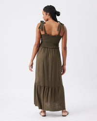Brandi Shirred Ruffle Dress - Yo Mama Maternity