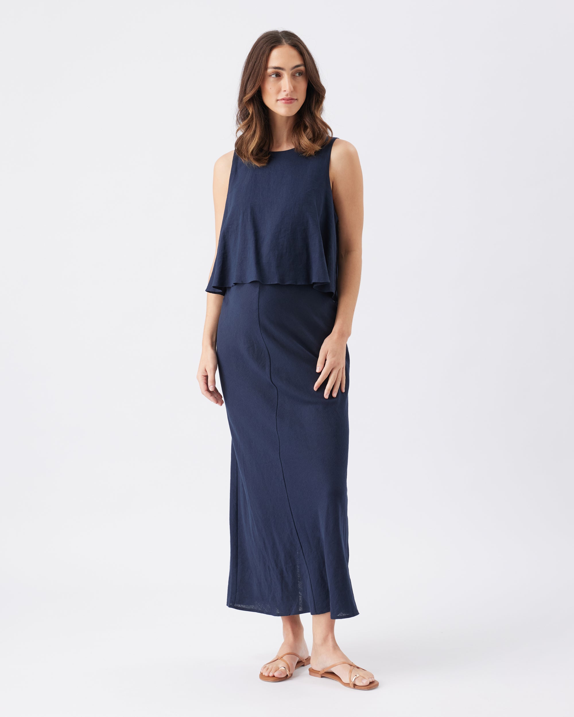 Lena Linen Nursing Dress - Yo Mama Maternity