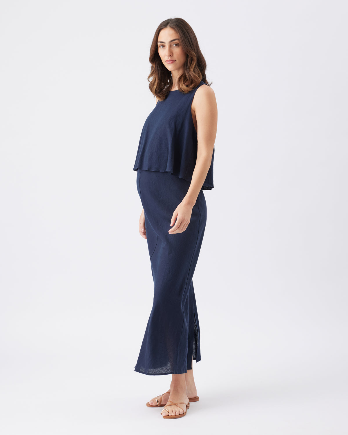 Lena Linen Nursing Dress - Yo Mama Maternity