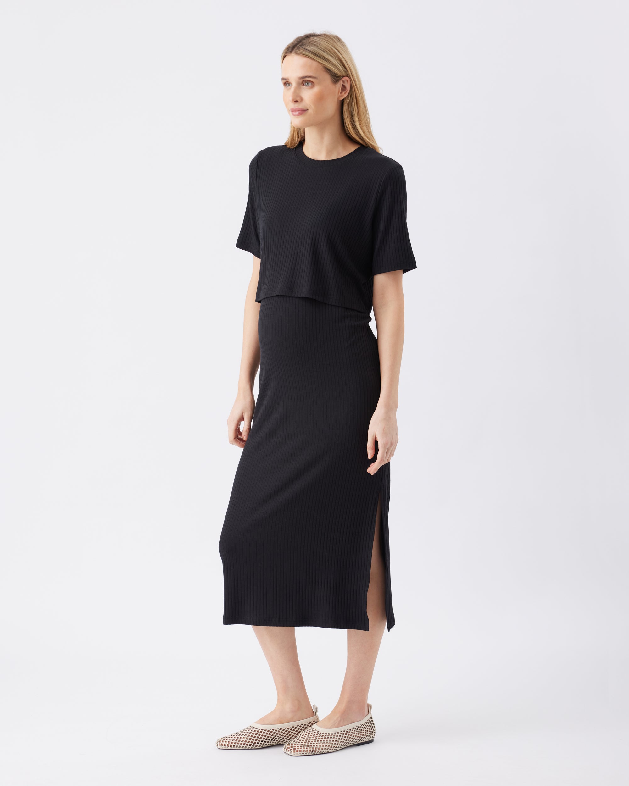 Ivy Ribbed Dress - Yo Mama Maternity