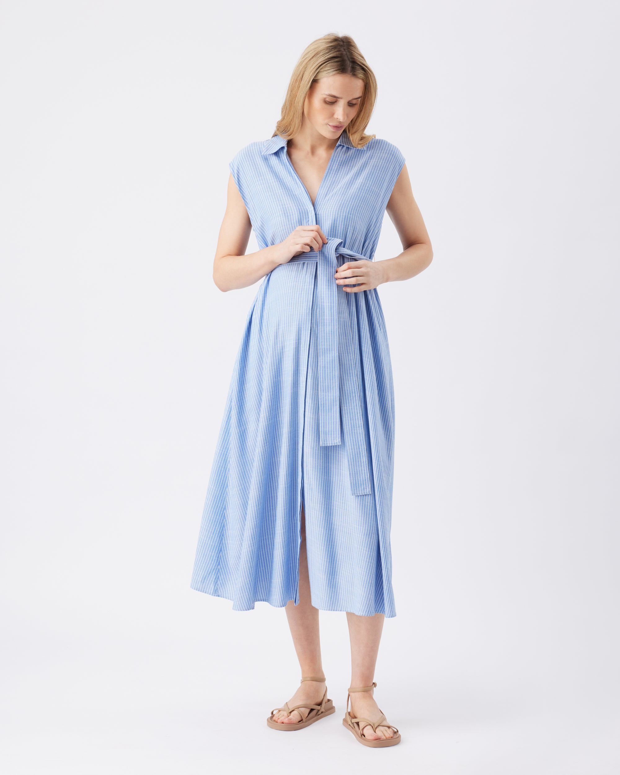 Abby Stripe Shirt Dress - Yo Mama Maternity